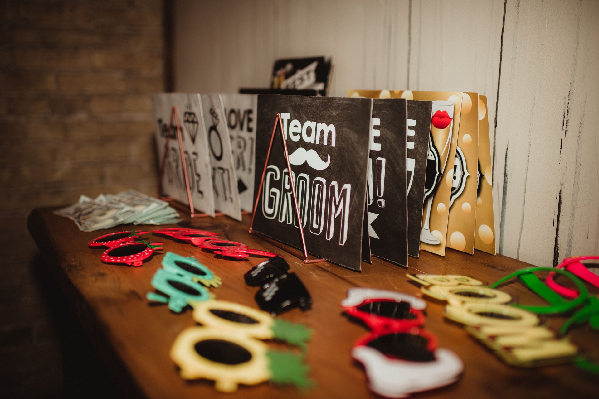 Photo Booth props for a wedding reception